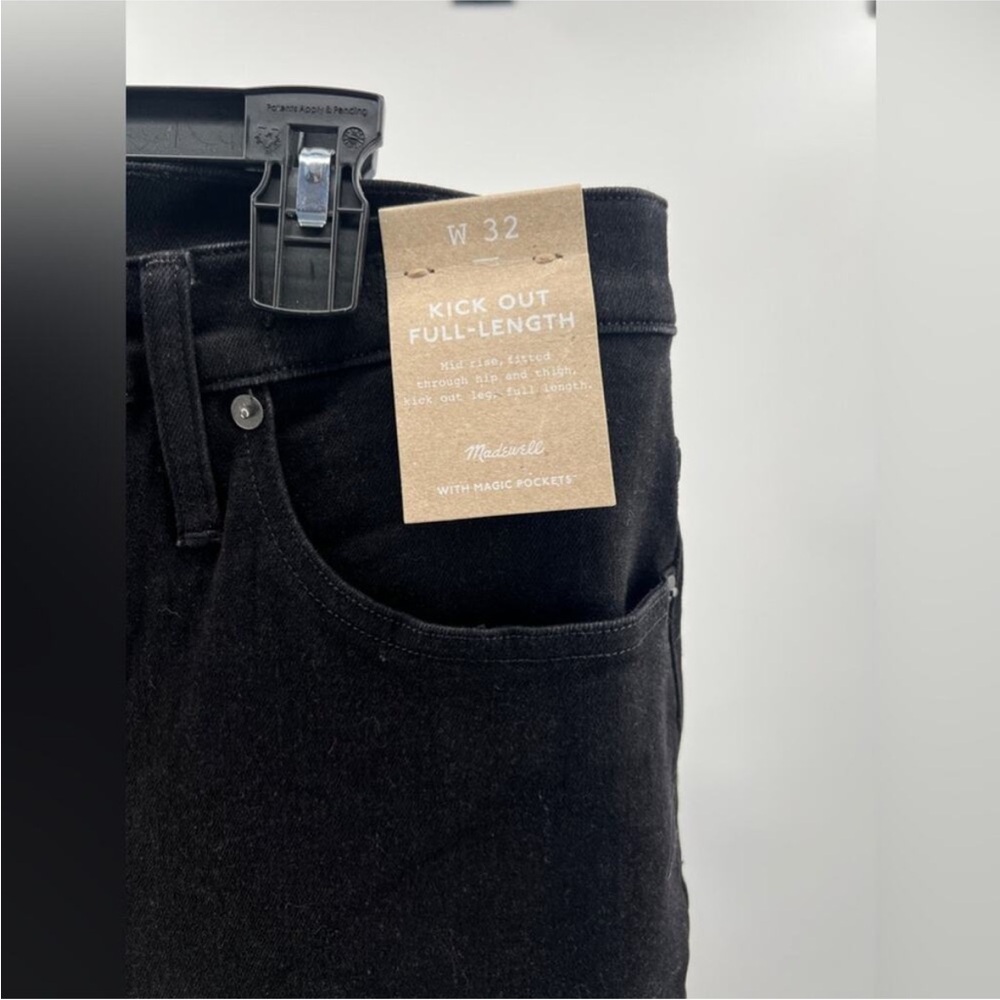 Madewell Kick Out Full-Length Flare Leg Jeans 32 Black Frost Wash
